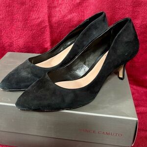 Vince Camuto Black Suede Stiletto Heels